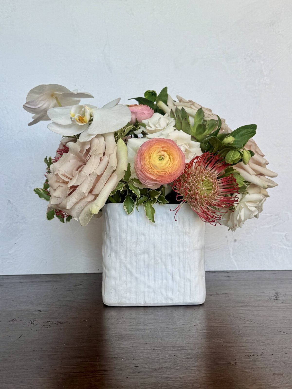 Floral arrangement prepared for monthly vase exchange